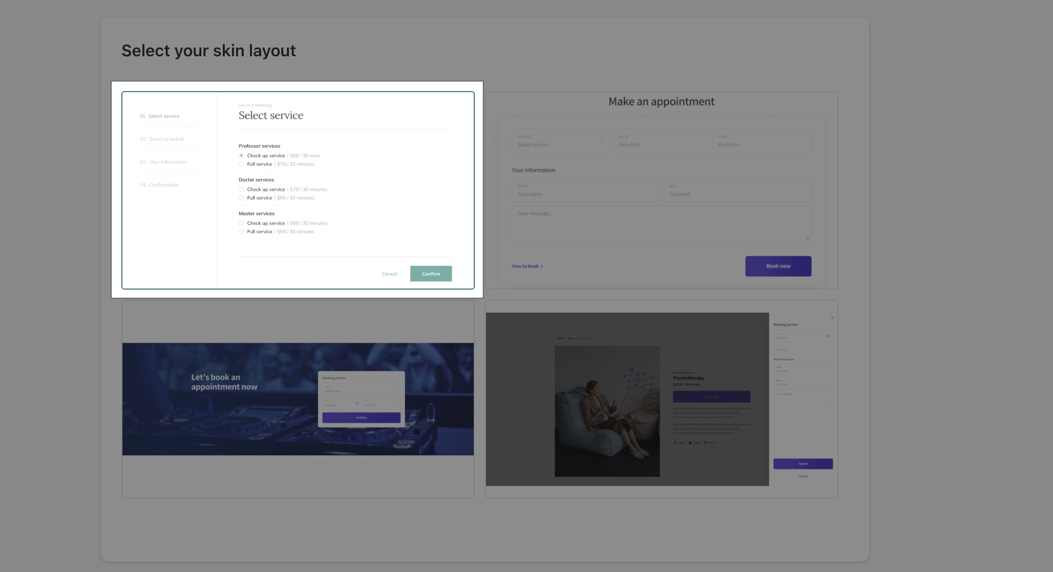 custom appearance XO Booking