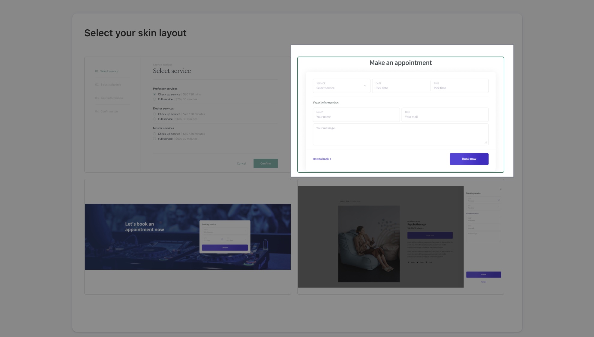 custom appearance XO Booking