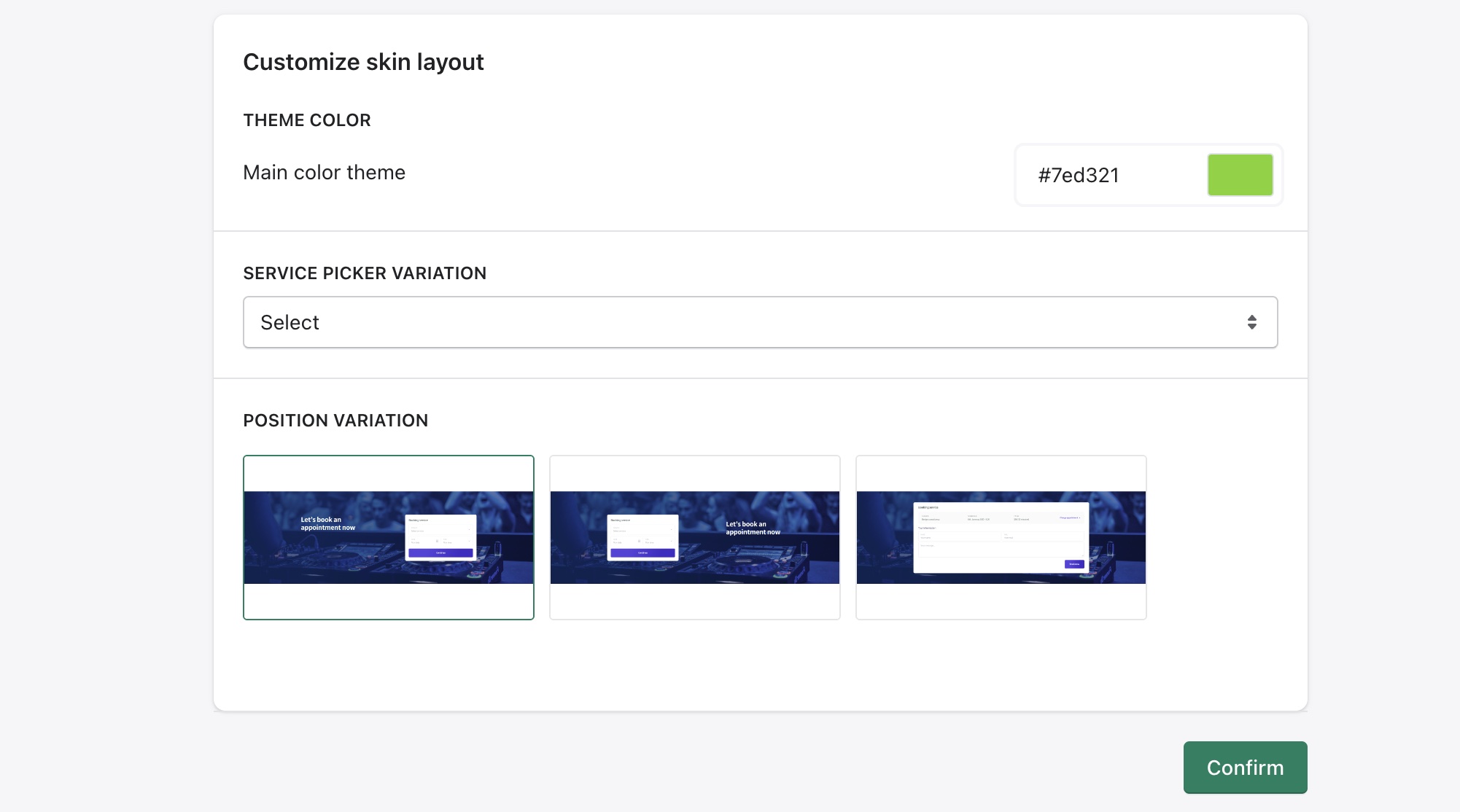 custom appearance XO Booking