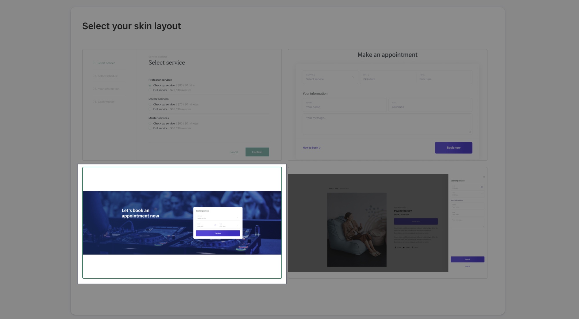 custom appearance XO Booking