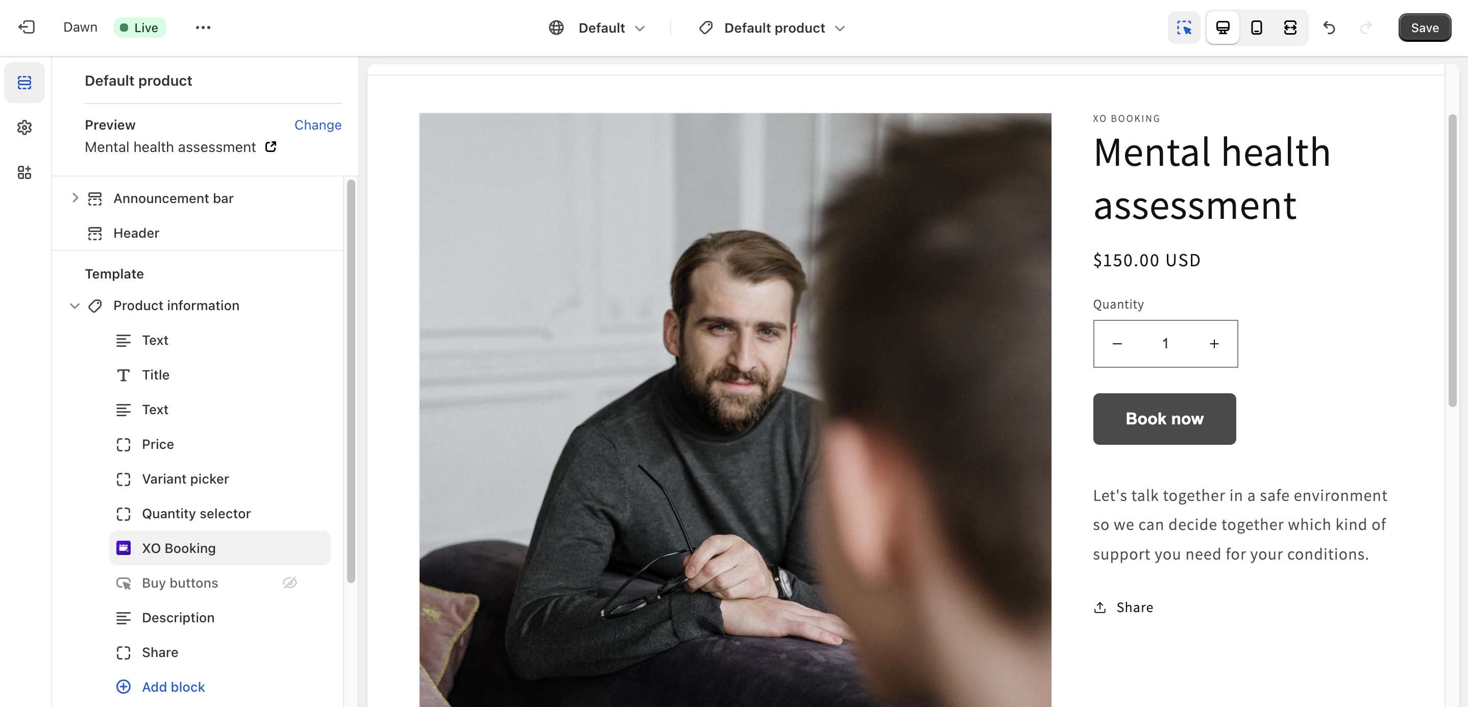 custom appearance XO Booking