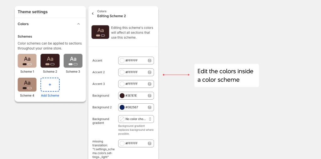 Fullframe theme settings
