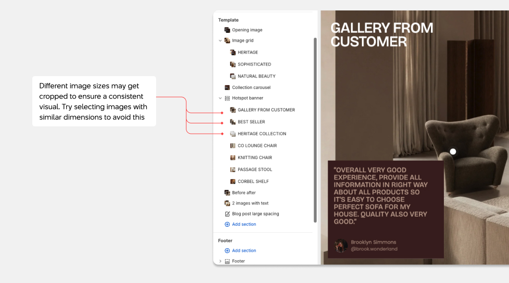 Fullframe theme settings