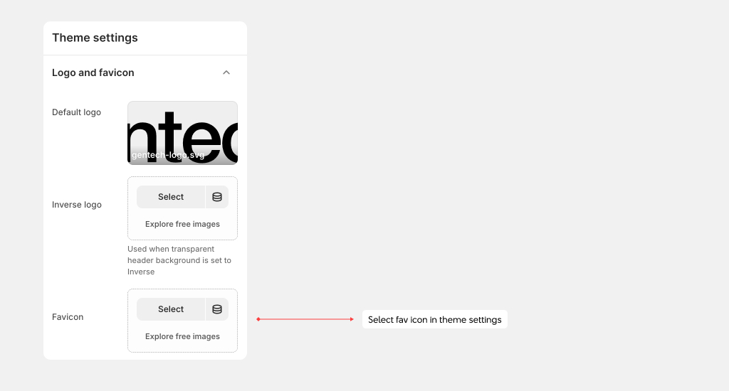 Gentech theme settings