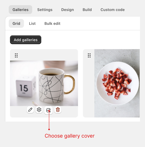 Gallery cover selection