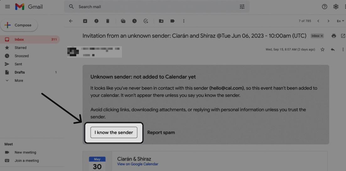 caution google calendar