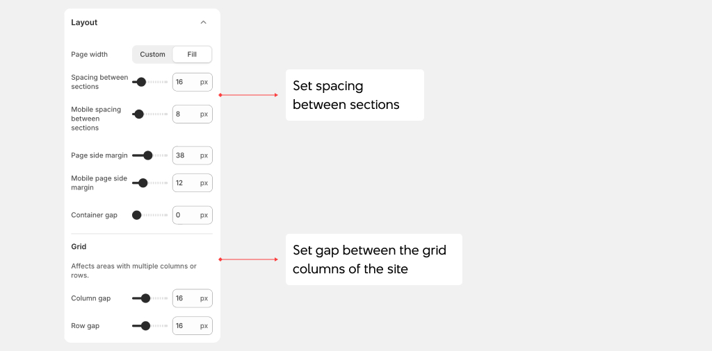 Gentech theme settings