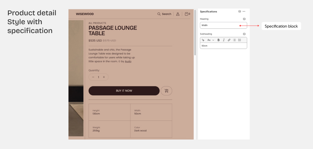Fullframe theme settings