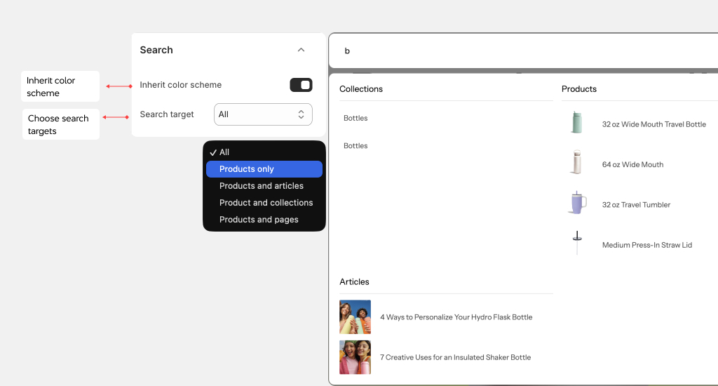 Gentech theme settings
