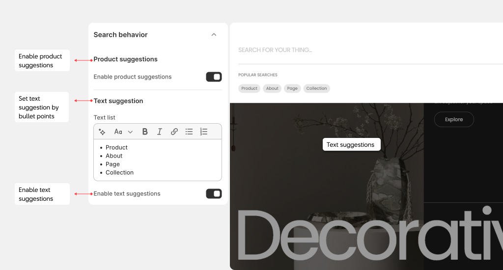 Fullframe theme settings