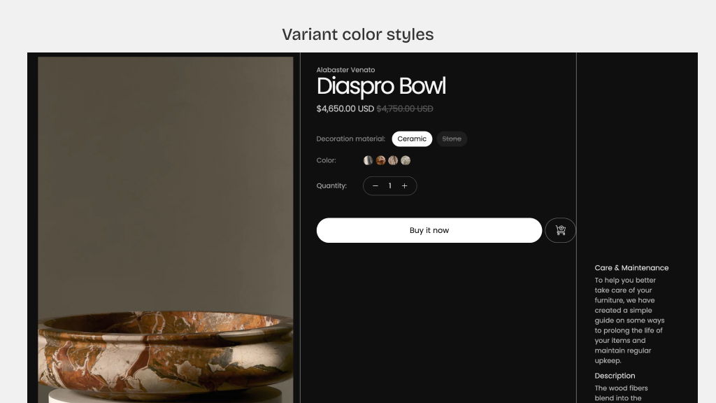 Fullframe variant color